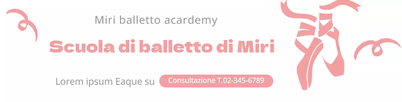 rosa bianco illustrazione semplice promozionale scuola di danza classica