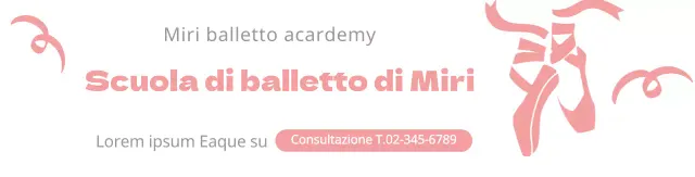 rosa bianco illustrazione semplice promozionale scuola di danza classica