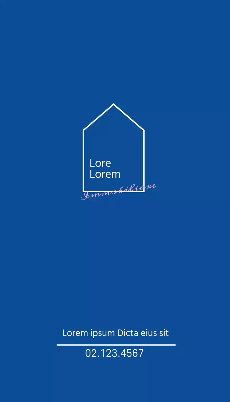 Illustrazione blu logo biglietto da visita immobiliare