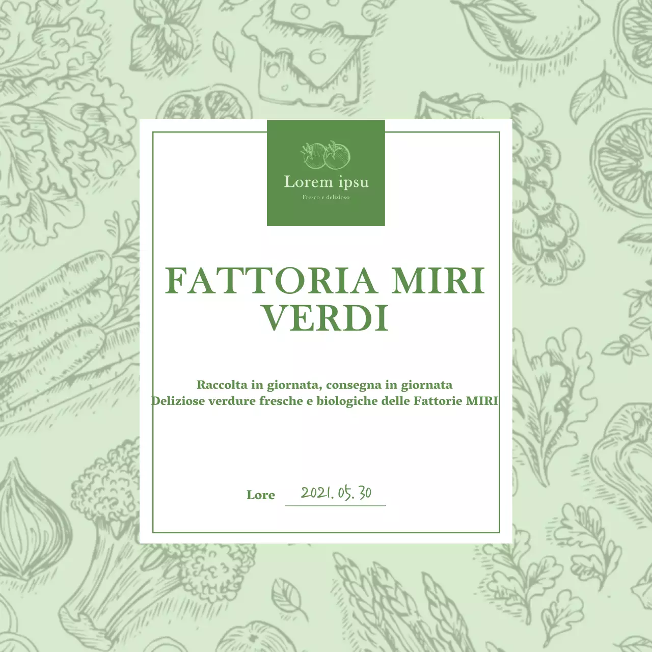 Cartolina che illustra verdure in chartreuse