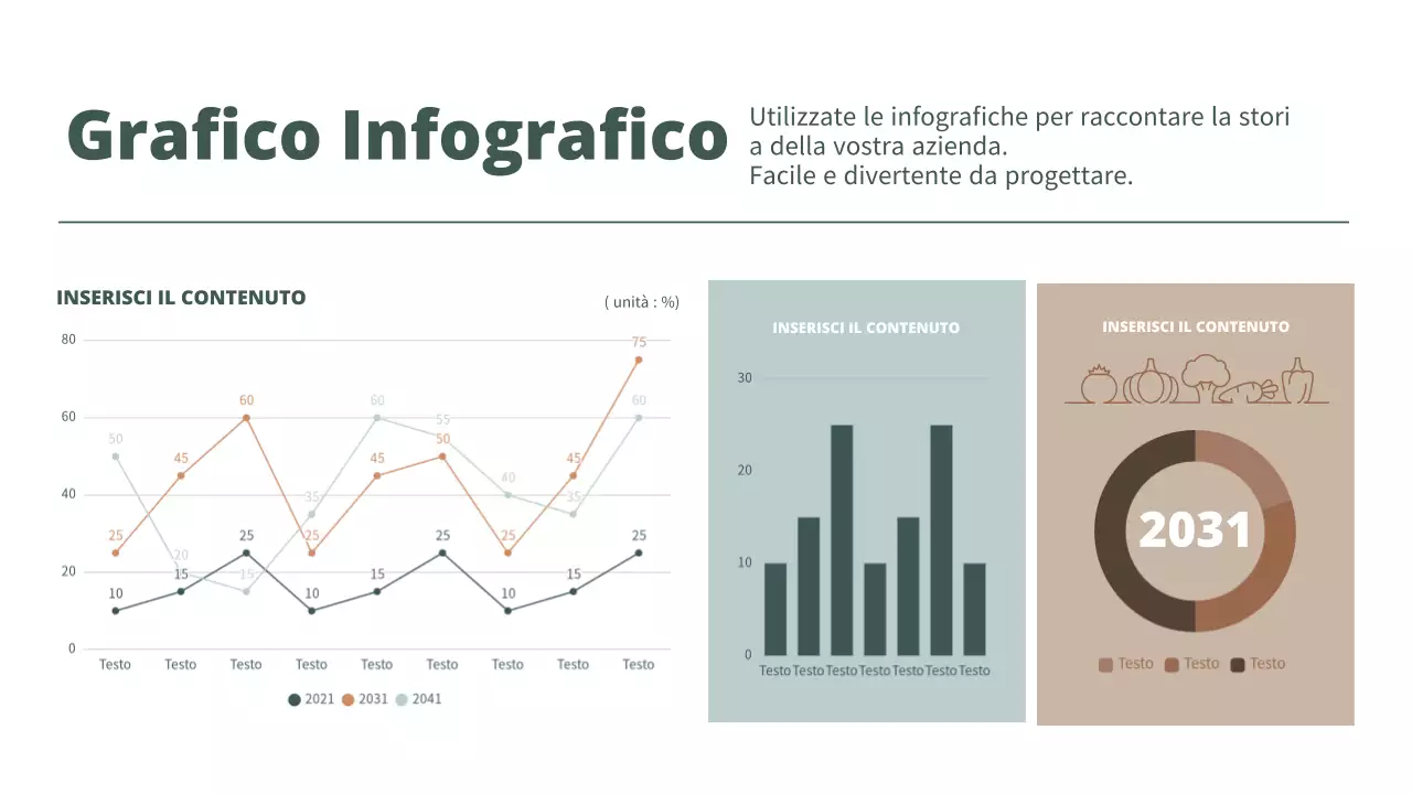Diagramma grafico in verde e marrone