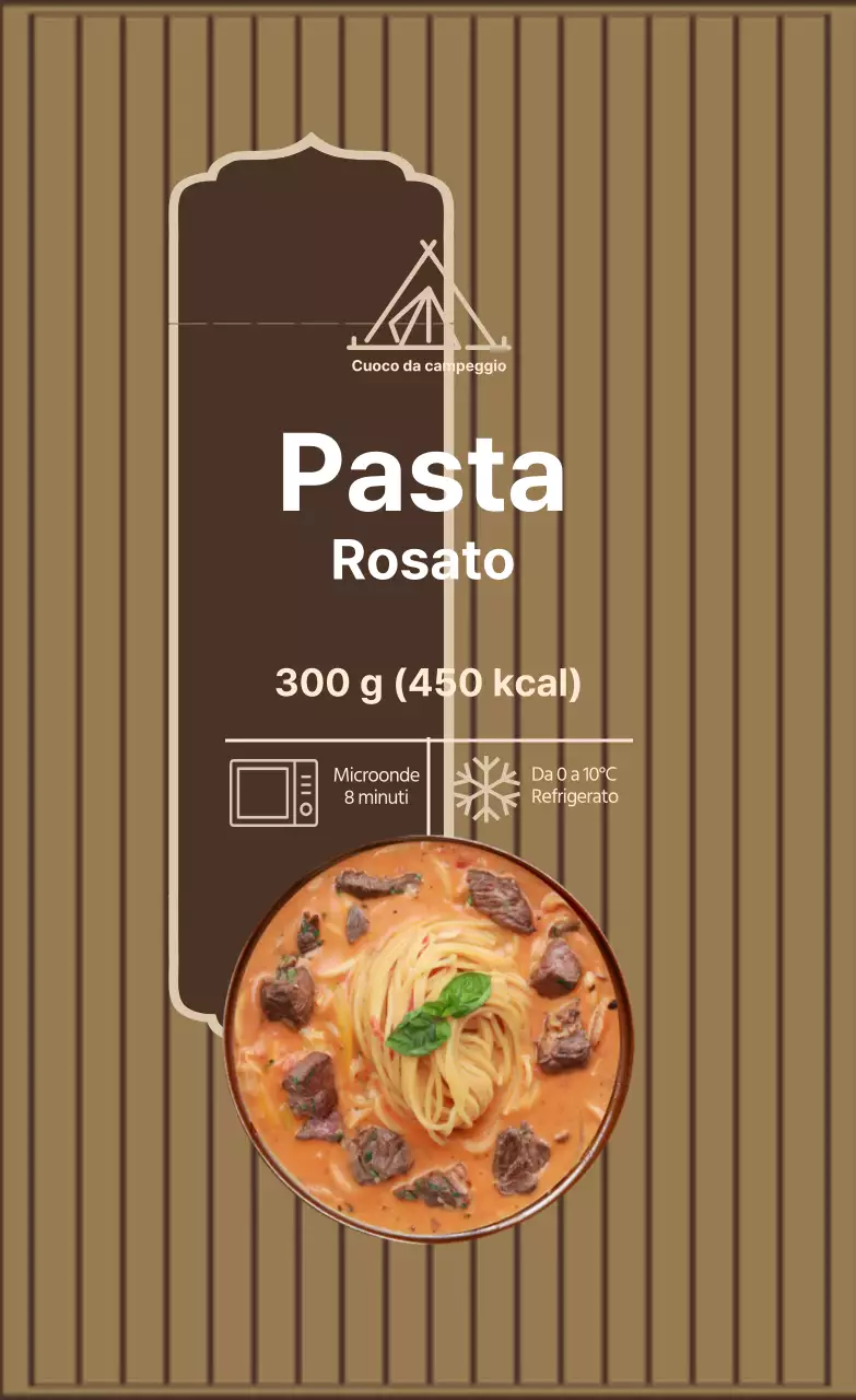 Etichetta di cottura per pasta marrone avorio foto rosé