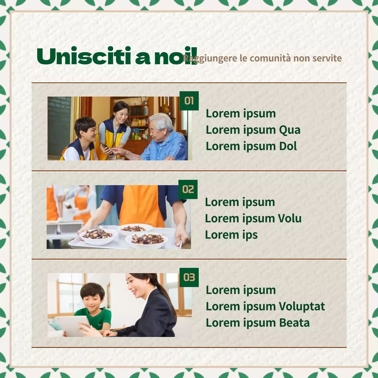 Promuovere la responsabilità sociale d'impresa con texture verdi e marroni