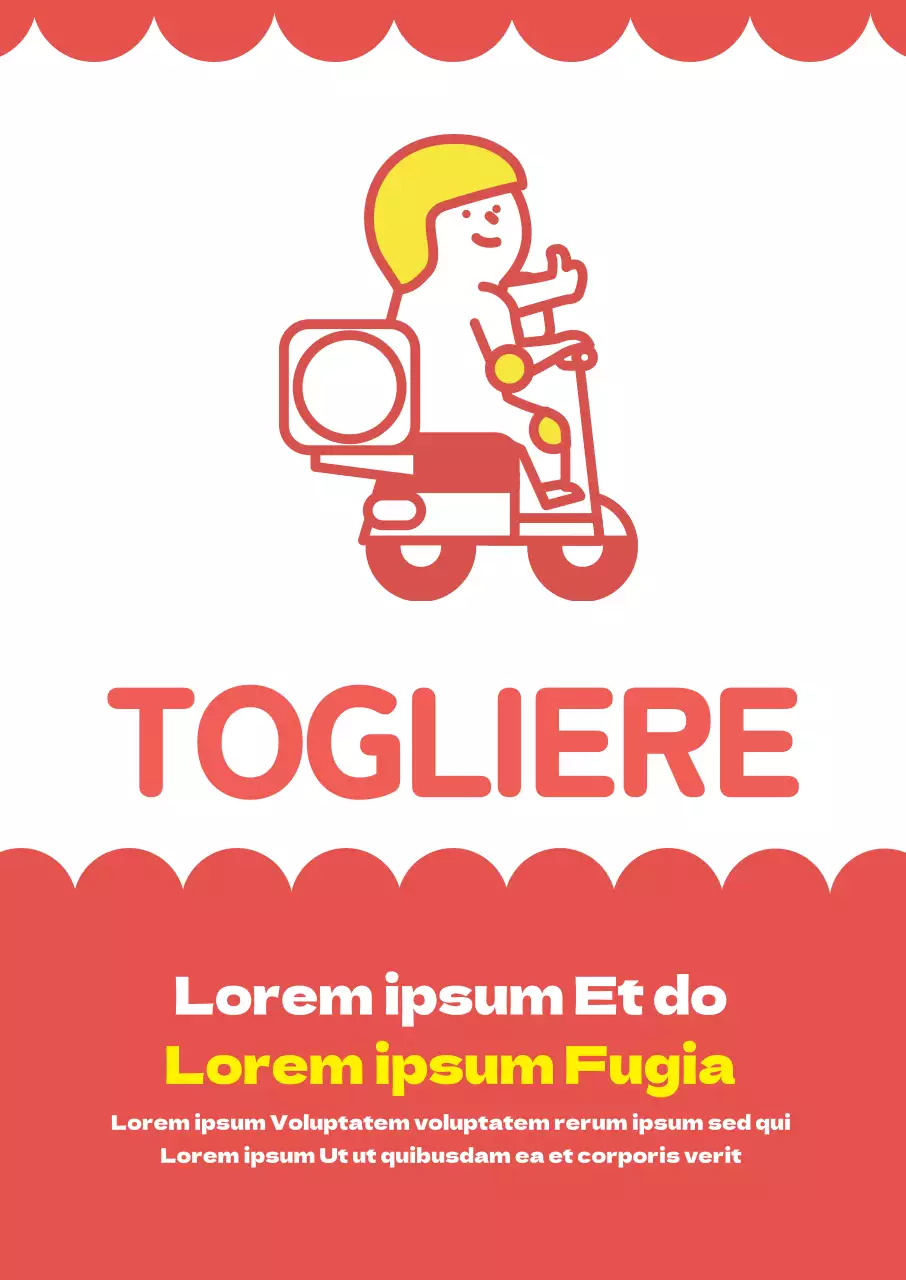 Illustrazione rossa gialla COVID-19 confezione per la consegna al negozio