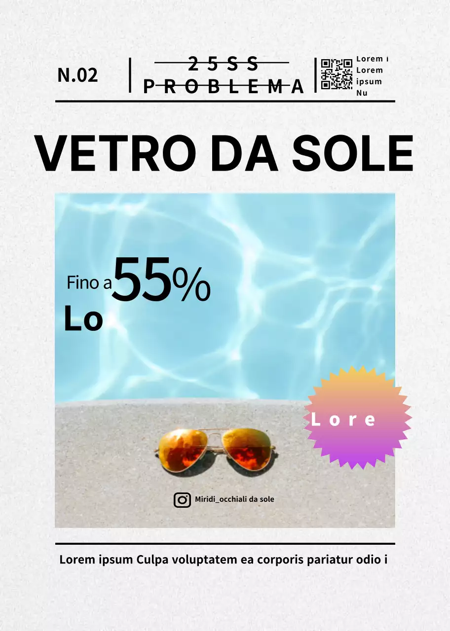 Vendi occhiali da sole con sfondo grigio testurizzato