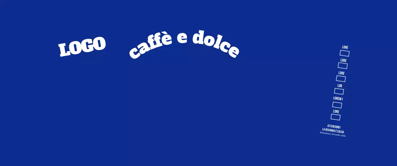 Logotipo in stile pulito in blu scuro e bianco per un caffè