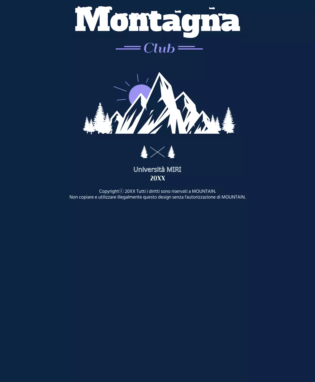 Maglietta della squadra del club di alpinismo con montagne e sole