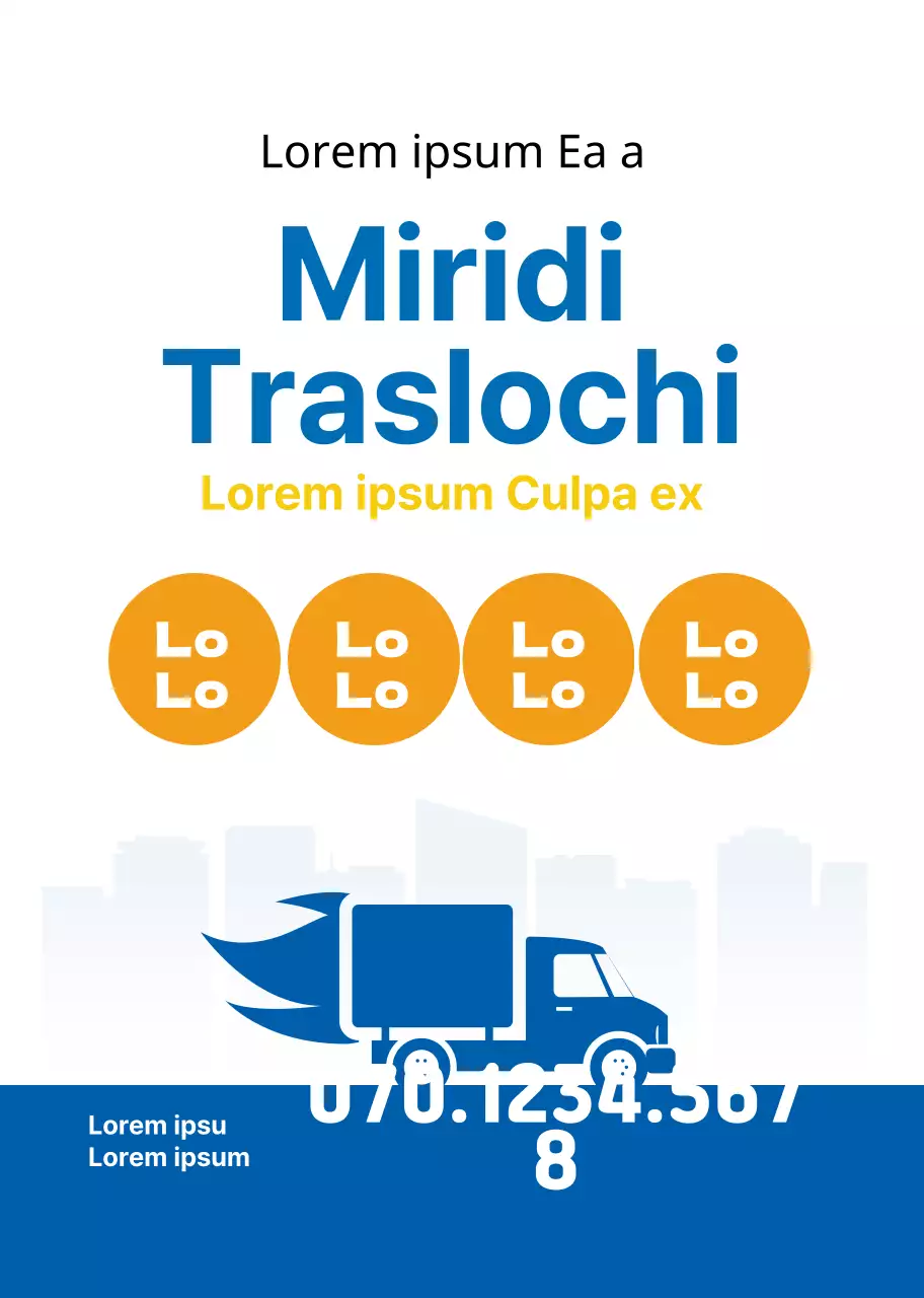 Promuovere un'azienda di traslochi bianca, blu e pulita