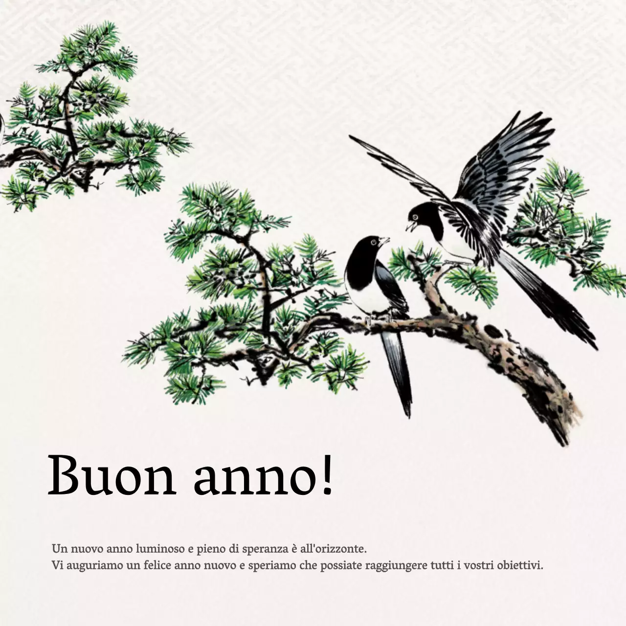 Biglietto d'auguri con concetto di pittura a inchiostro tradizionale coreana in nero e giallo