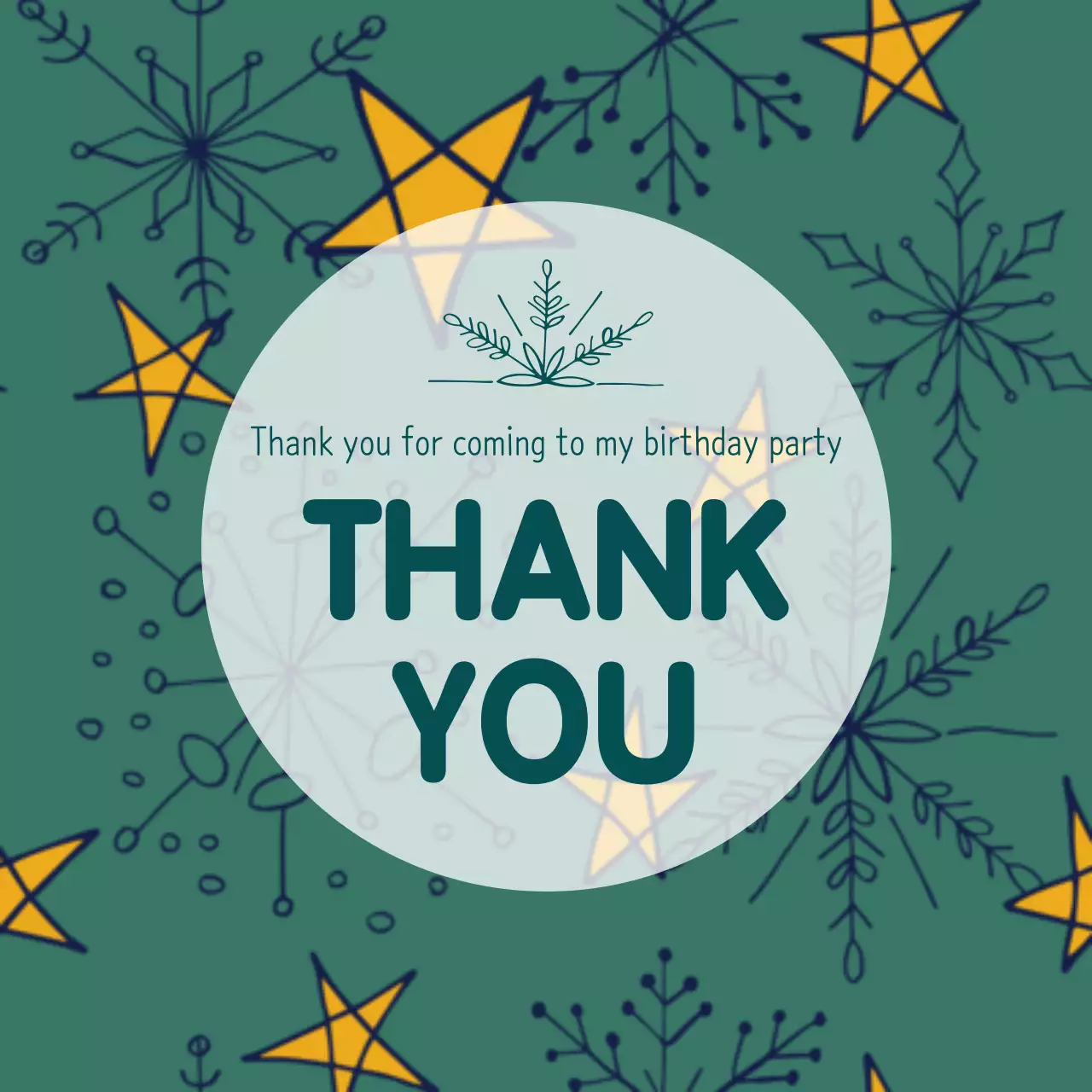 Spanduk Kartu Ucapan Terima Kasih Bunga Hijau