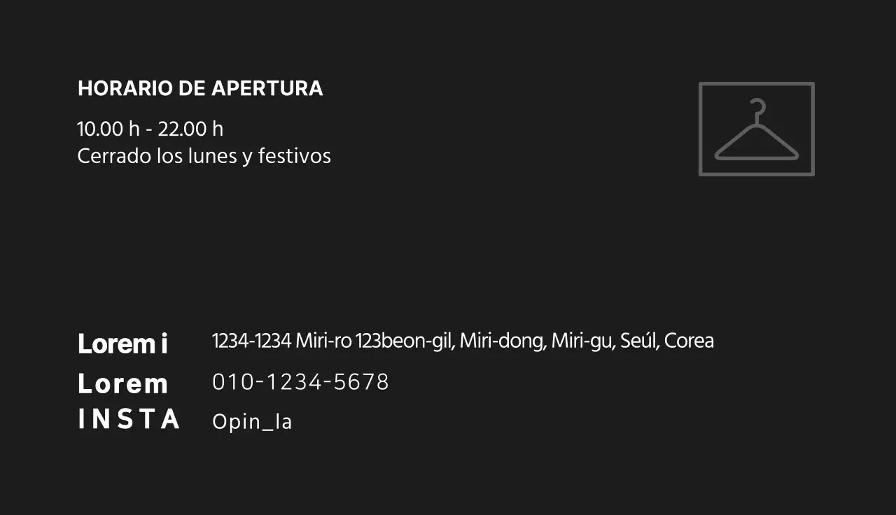 Tarjetas de visita de tiendas de ropa