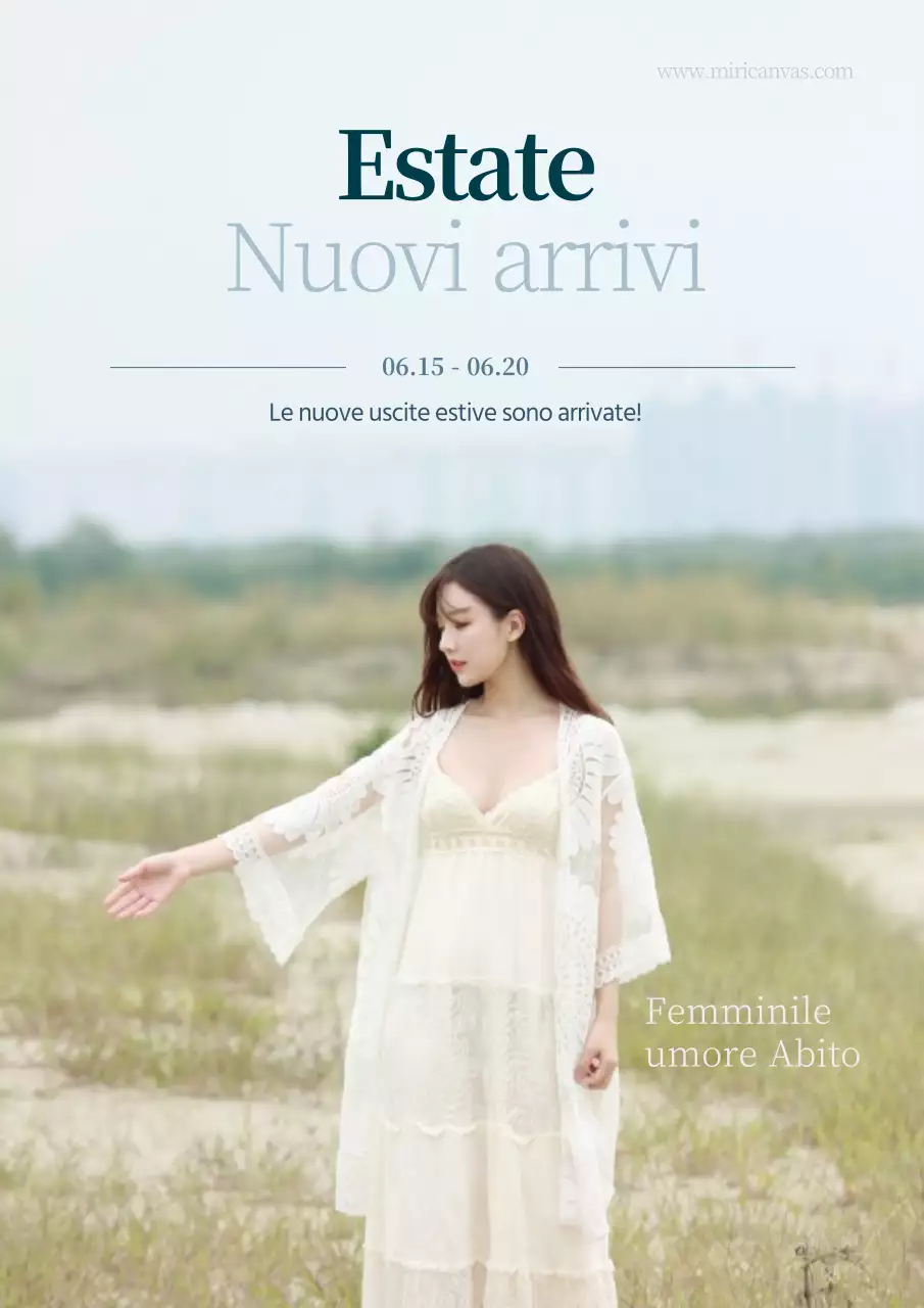 Volantino per la vendita di abbigliamento estivo semplice e ricco di foto