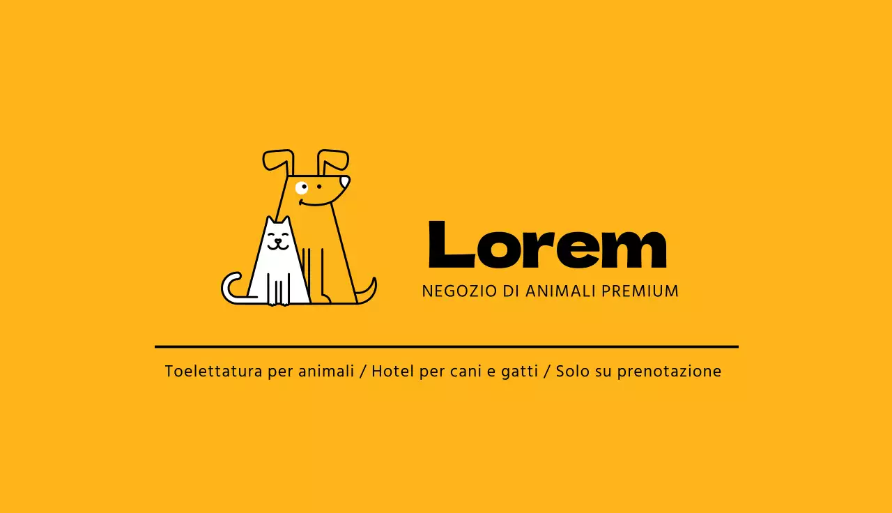 Illustrazione gialla animale carino negozio di animali