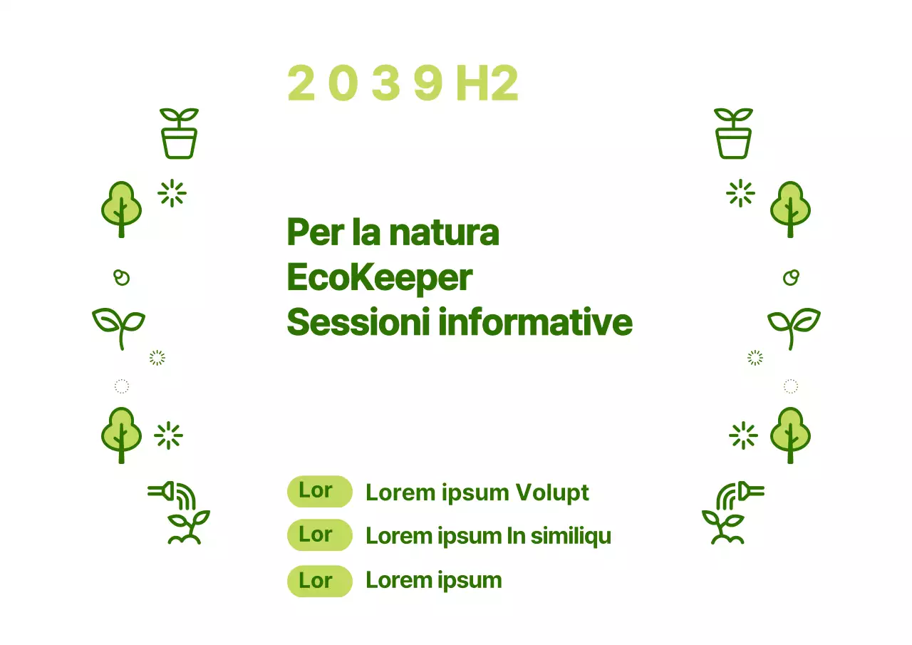 Semplice combinazione di icone della natura in verde e chartreuse Informazioni sul briefing di eco-stewardship