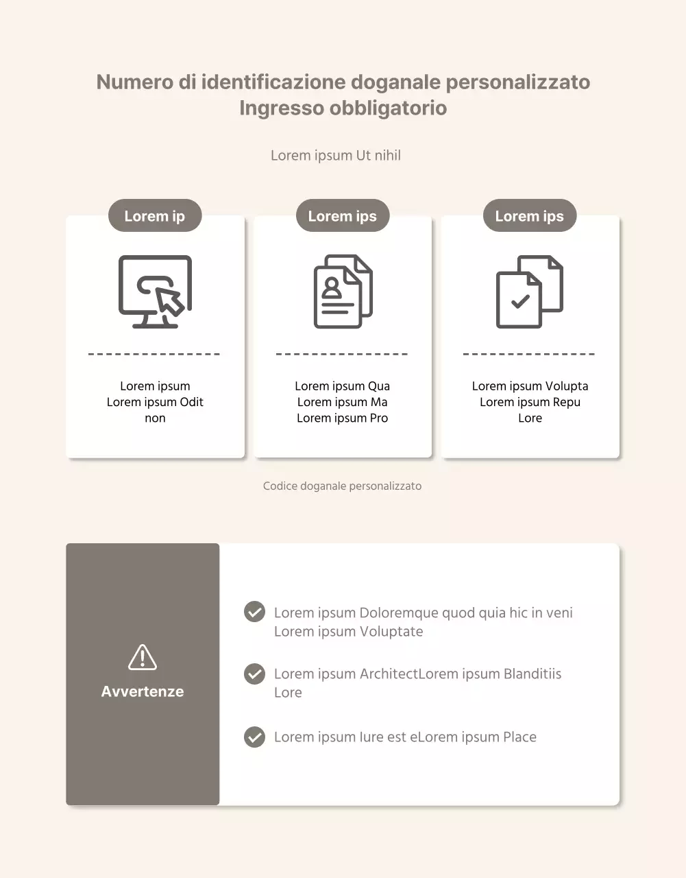 Modello di agente di acquisto internazionale beige e tranquillo