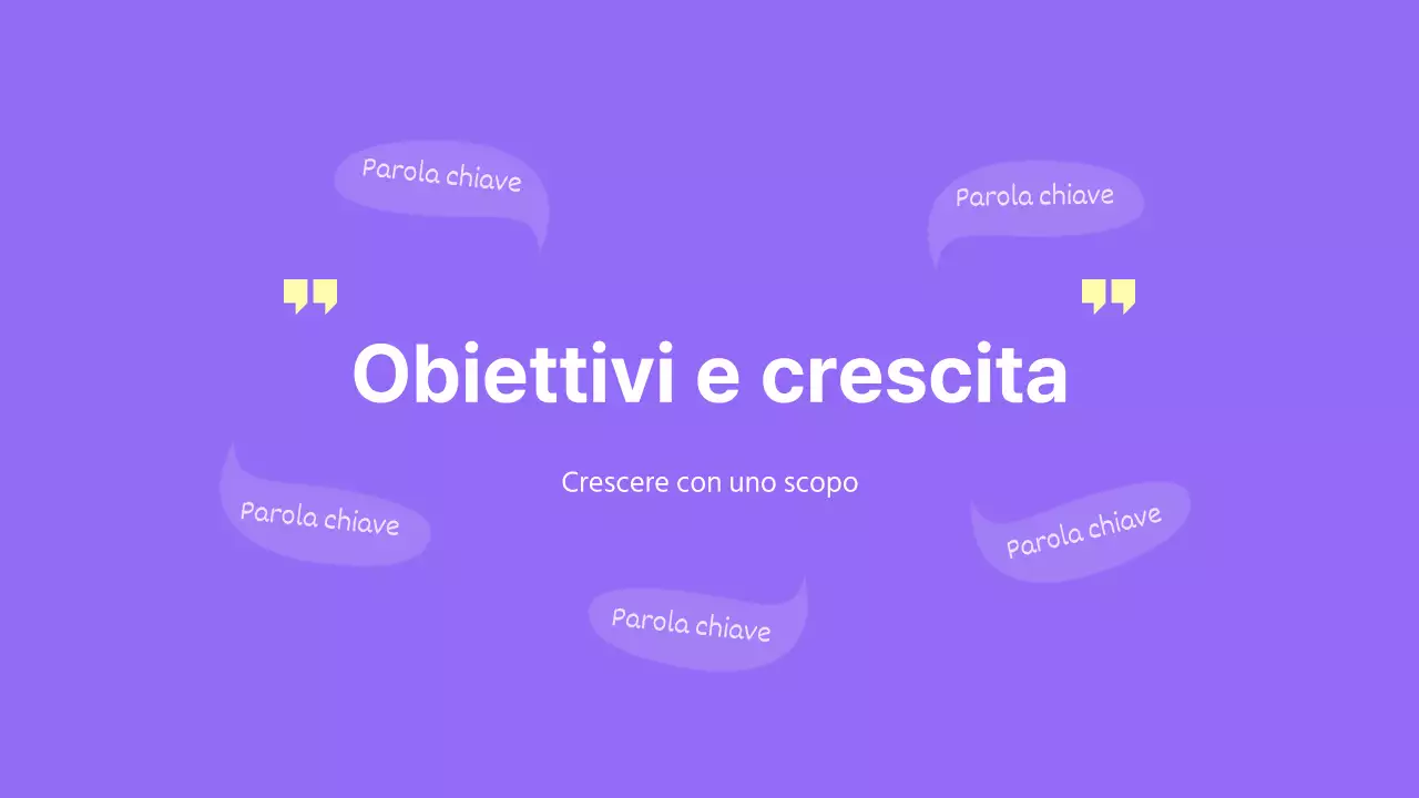 Piano aziendale di semplice concezione giallo-viola