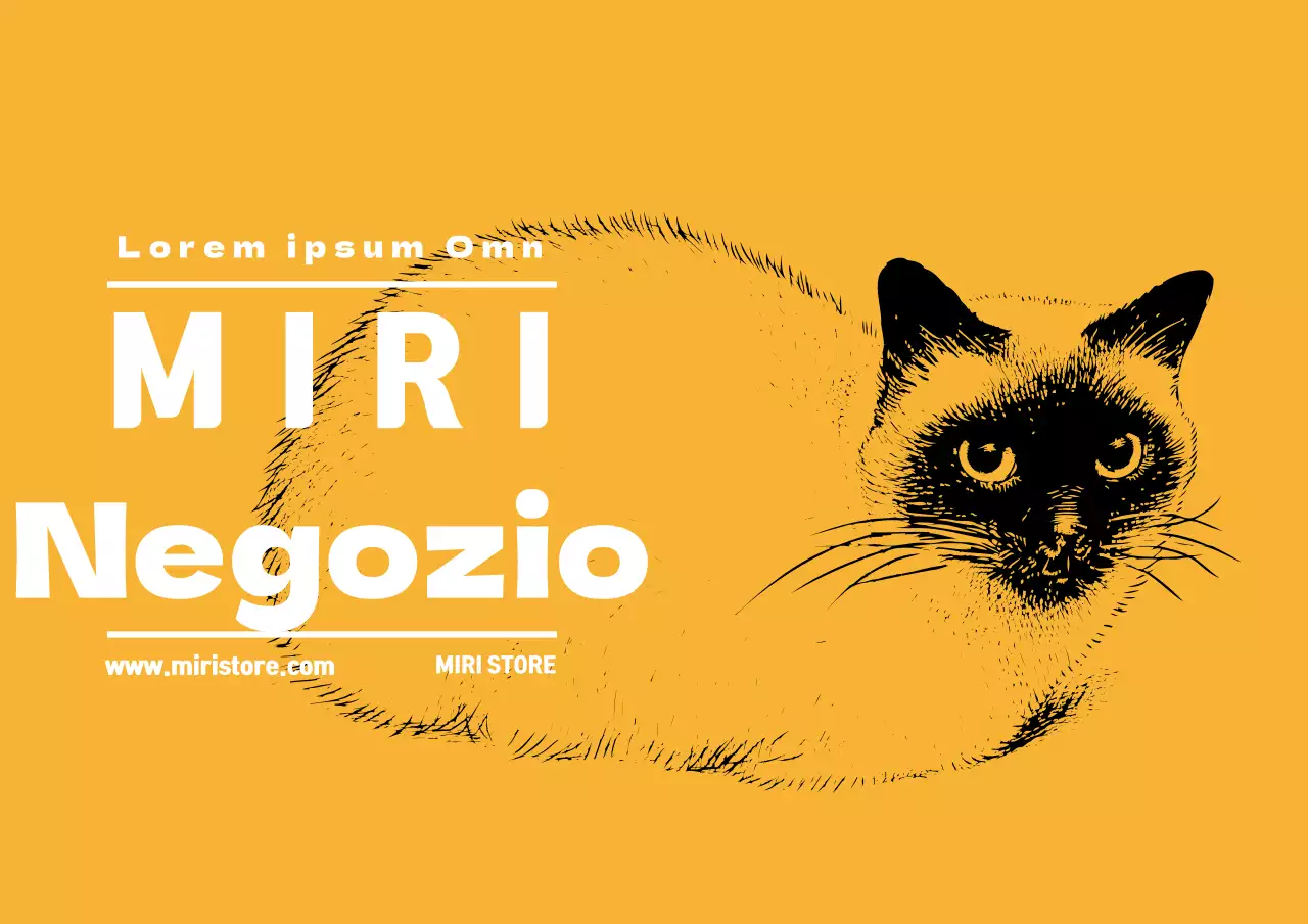 Etichetta gialla illustrata del negozio di animali