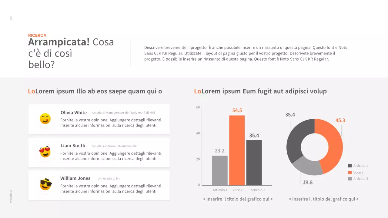 Un portafoglio di concetto pulito in bianco e arancione
