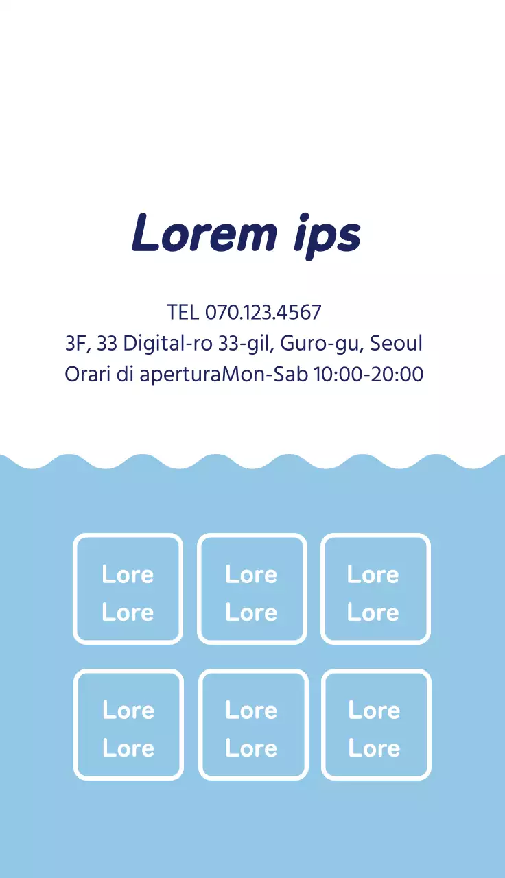 L'illustrazione blu promuove una lavanderia a gettoni pulita