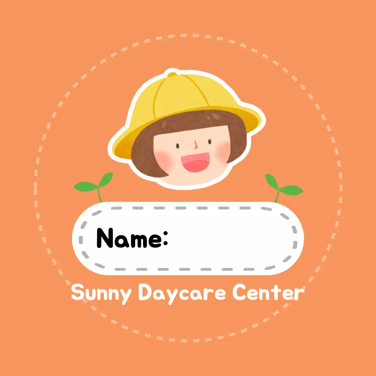 Orange Simple Daycare Card Banner