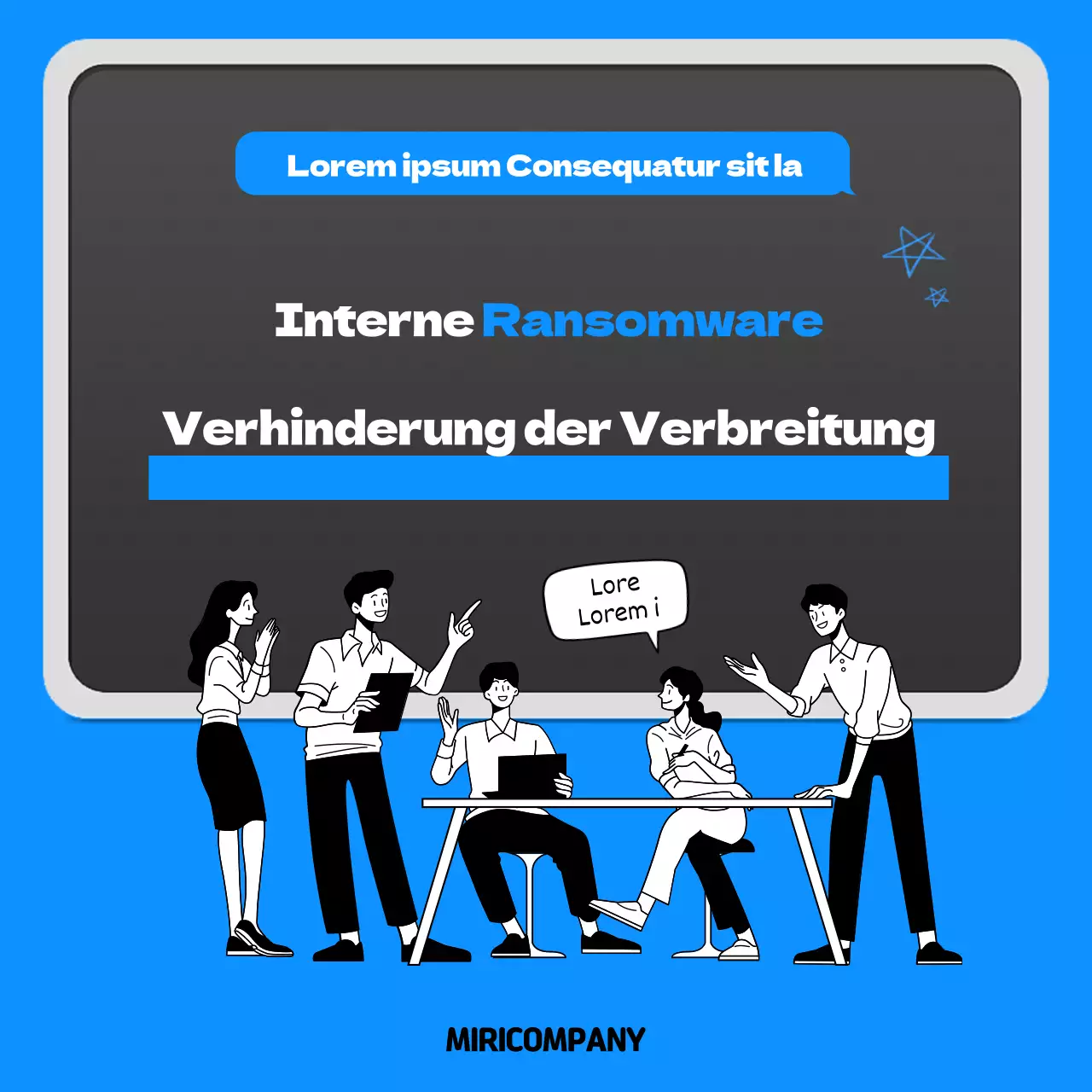 Blaue und schwarze Ransomware cardnews