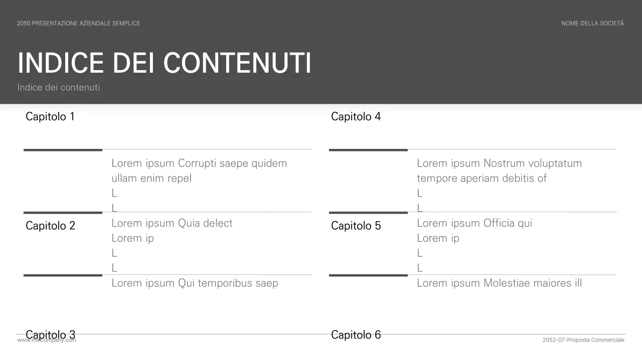 Presentazione aziendale semplice ed essenziale in bianco e nero