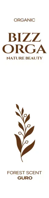 Untuk mempromosikan kosmetik organik dengan ilustrasi sederhana dalam warna coklat tua.