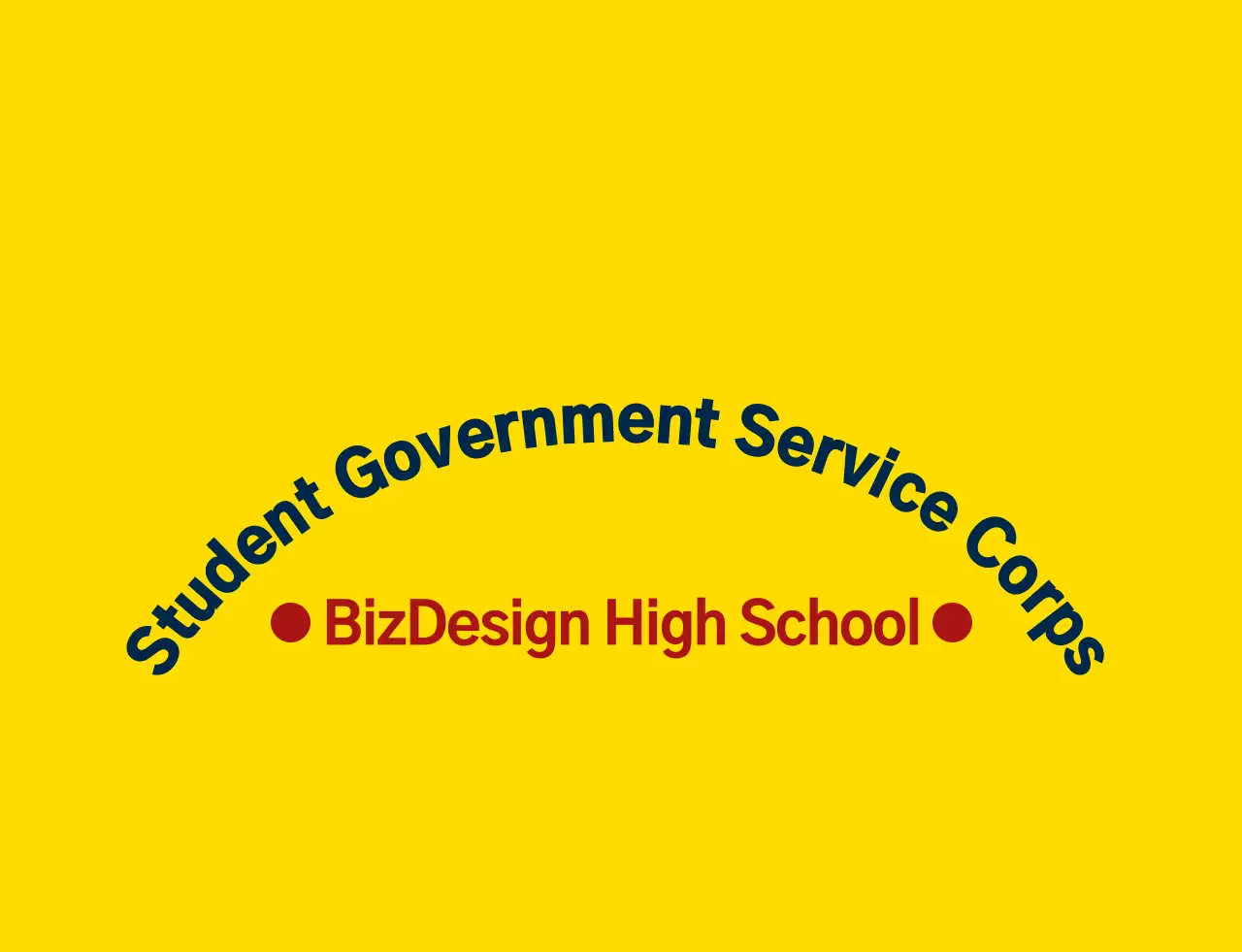 Simple and clean shield symbol and emblem logo combination style in yellow and navy blue-red High school student government service organization