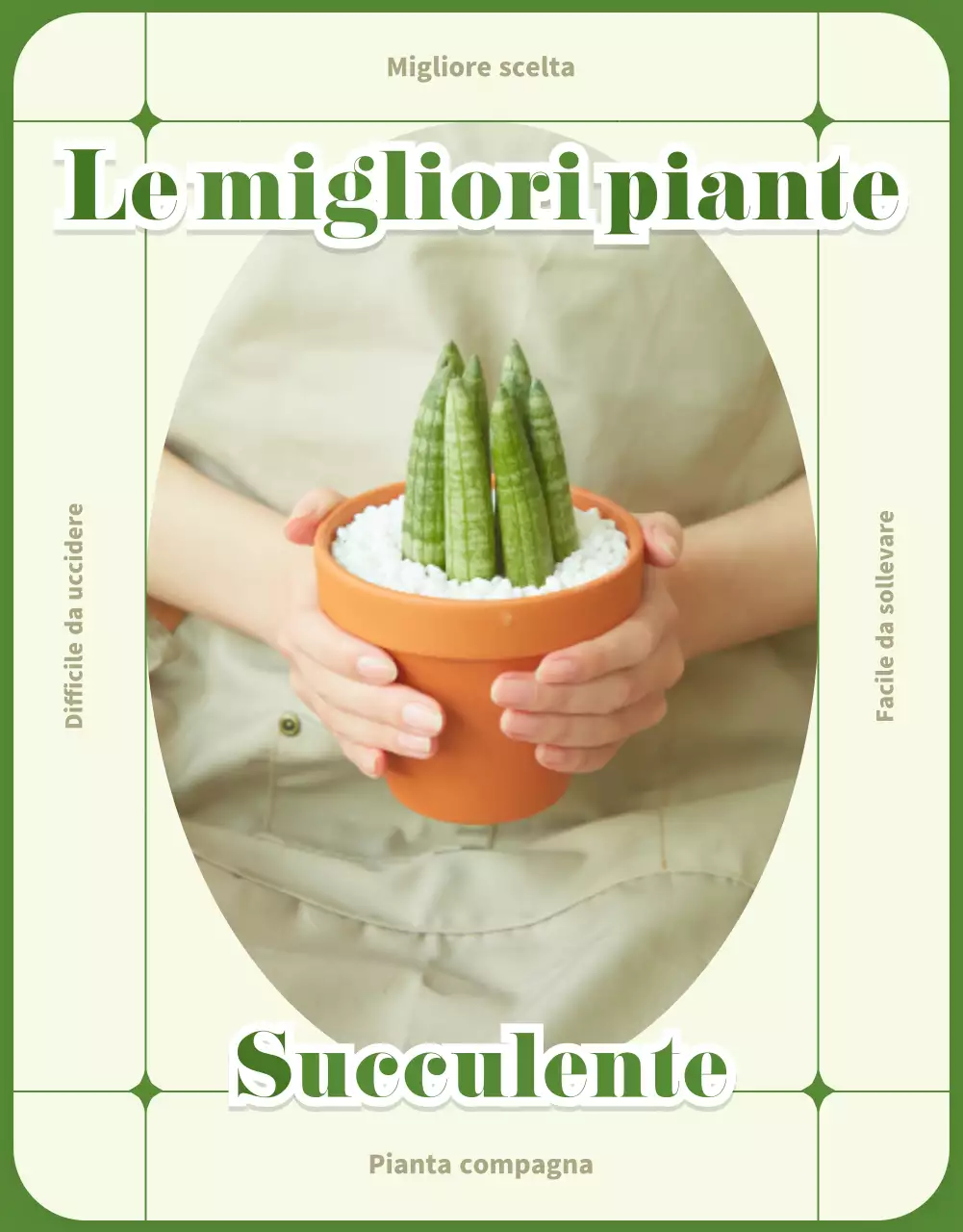 Pagina dettagliata delle piante grasse verdi e beige