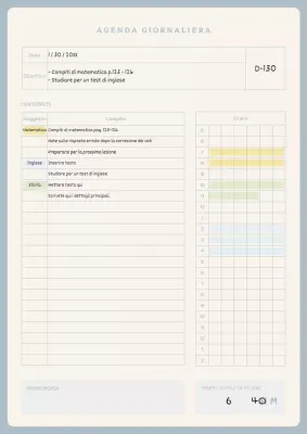 Una simpatica agenda giornaliera dai colori pastello