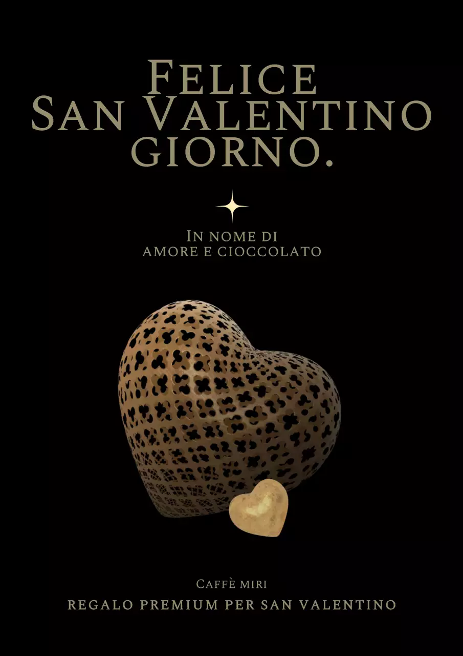 San Valentino con sfondo nero e concetto di cuore d'oro 3D