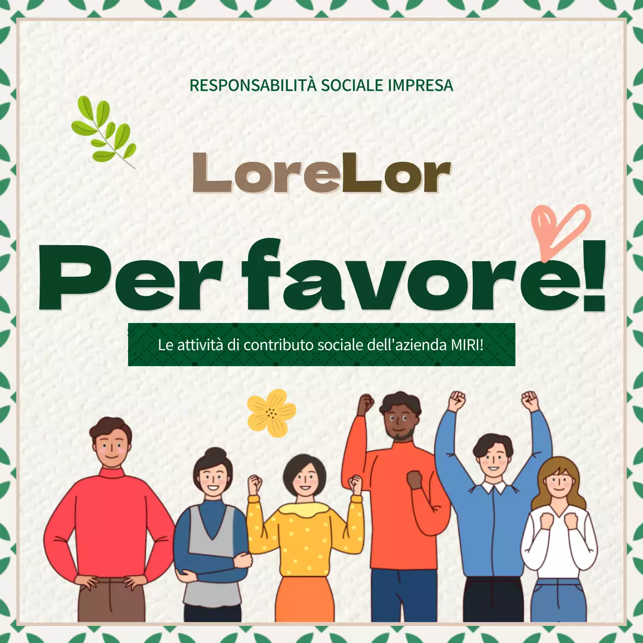 Promuovere la responsabilità sociale d'impresa con texture verdi e marroni