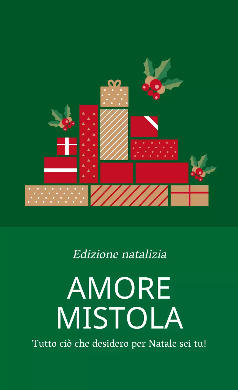 Etichette natalizie illustrate verde rosso