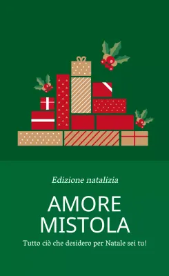 Etichette natalizie illustrate verde rosso