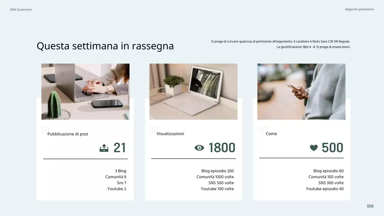 Diario di attività dei sostenitori, semplice e di colore azzurro