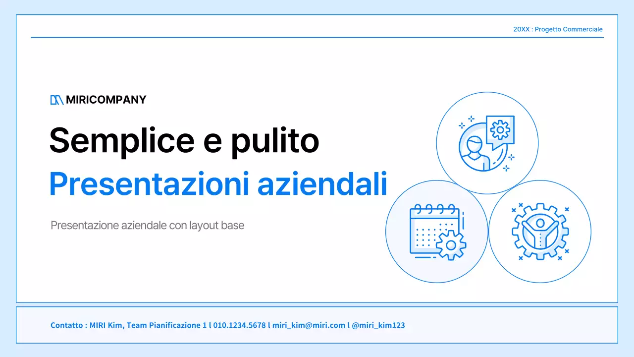 Un semplice business plan in bianco e blu