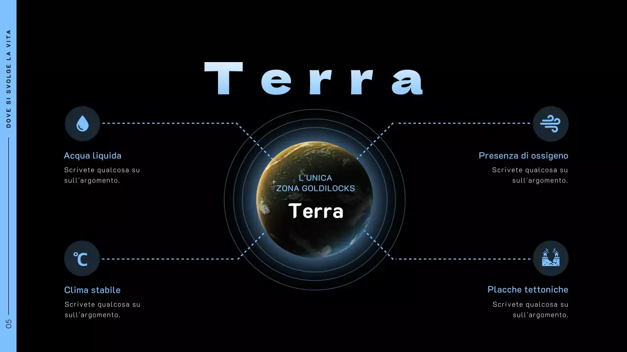 Tema spaziale con foto spaziali su sfondo nero