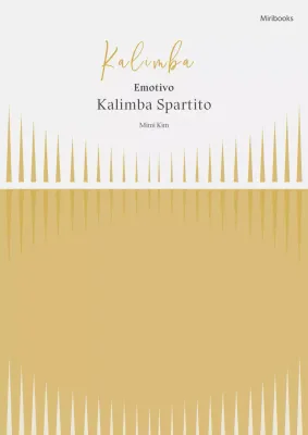 Semplice spartito per kalimba con motivi a linee in grigio e beige