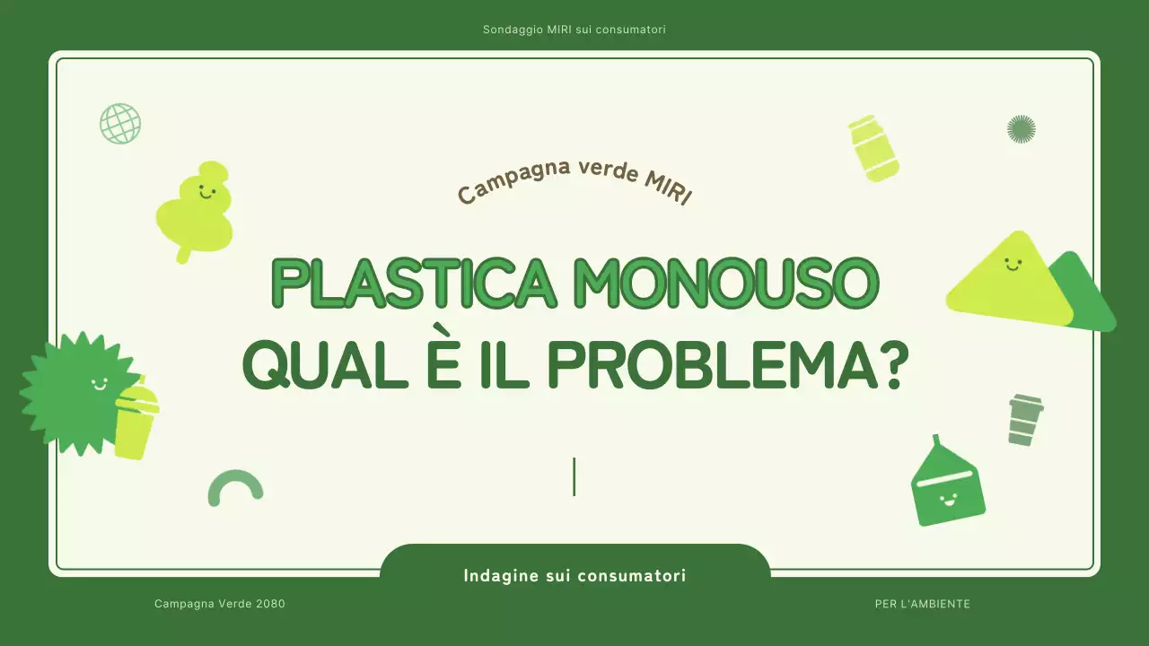 Campagna sulla plastica monouso con un simpatico tema di illustrazione ambientale verde