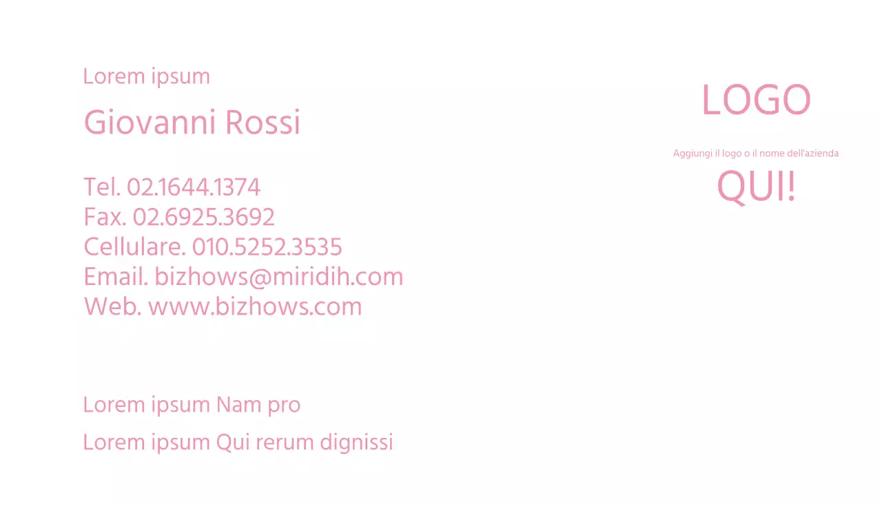 Biglietto da visita predefinito