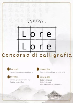 Bando del concorso di lingua coreana tradizionale grigio e marrone