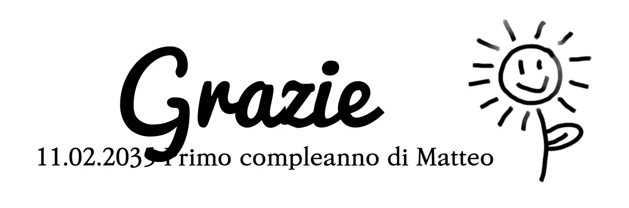 Festeggia il tuo compleanno con una simpatica illustrazione floreale disegnata a mano in nero.