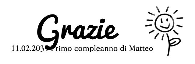 Festeggia il tuo compleanno con una simpatica illustrazione floreale disegnata a mano in nero.