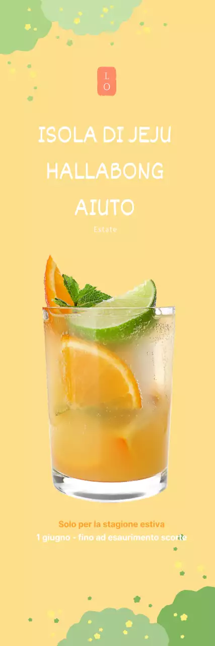 Semplice striscione giallo da appendere per un caffè Aid