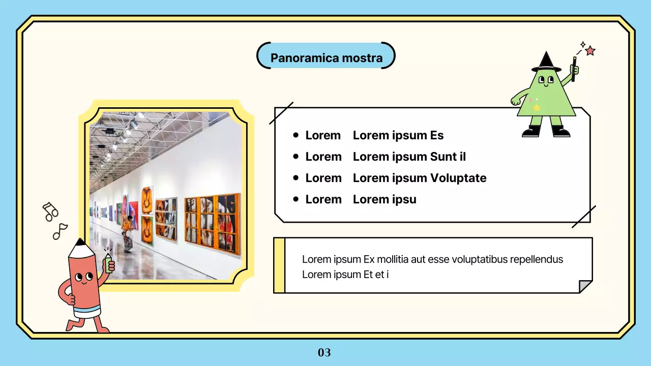 Proposta espositiva per bambini con illustrazioni colorate, semplici e simpatiche