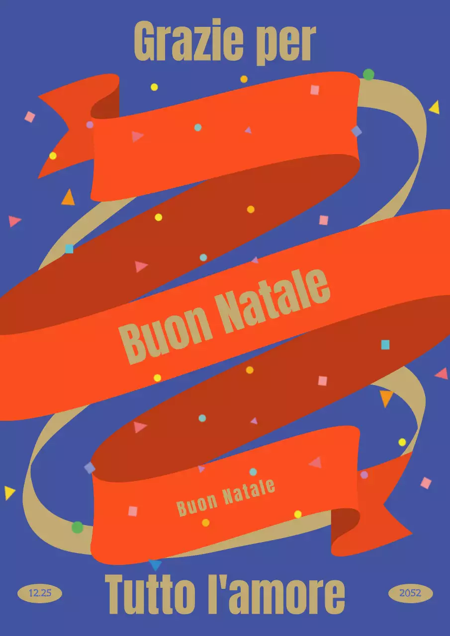 Biglietto di auguri di Natale in blu e rosso
