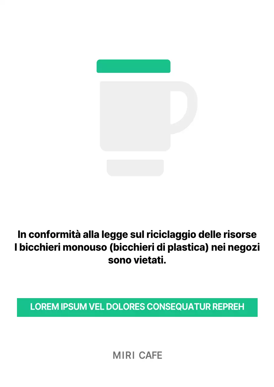 Segnaletica verde per caffè Supporto in acrilico per caffè