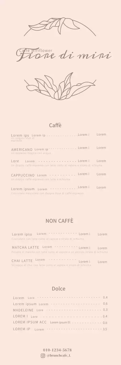 Rosa lussuoso fiore caffè menu bordo banner