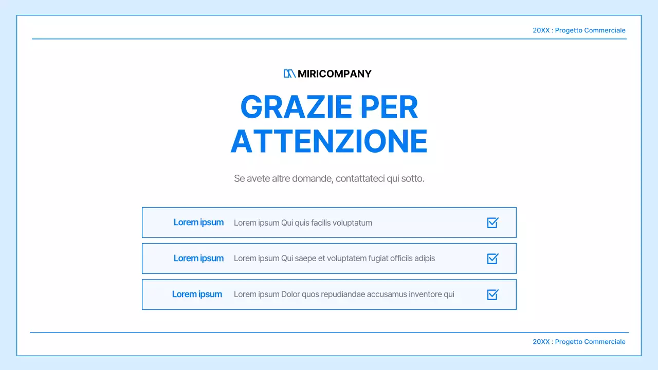 Un semplice business plan in bianco e blu