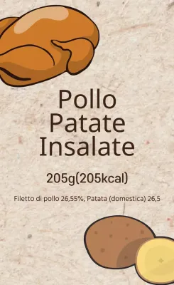 Etichetta illustrata marrone per insalata